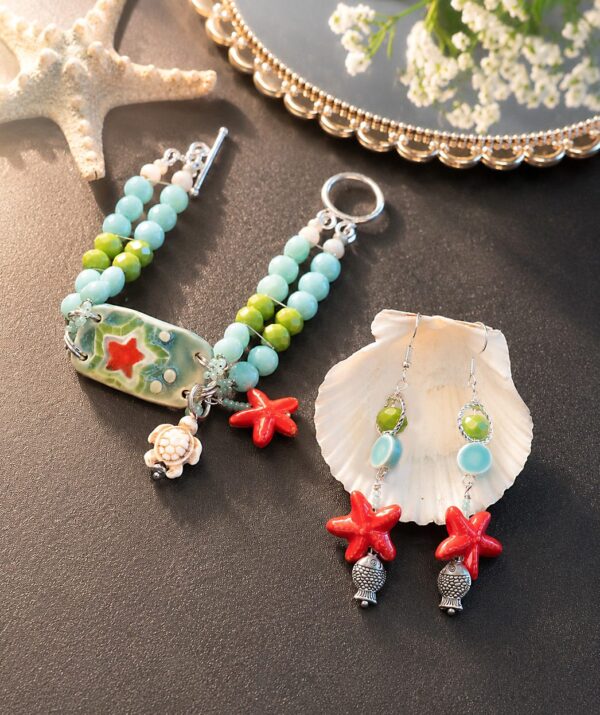 Crimson Starfish — handmade one-of-a-kind jewelry by The Kingwood Collection