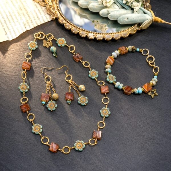 Earth and Aqua Mesa — handmade one-of-a-kind jewelry by The Kingwood Collection