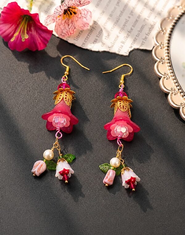 Hot Pink/Green/Gold — handmade one-of-a-kind jewelry by The Kingwood Collection