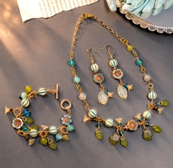 Melons and Bluebells — handmade one-of-a-kind jewelry by The Kingwood Collection