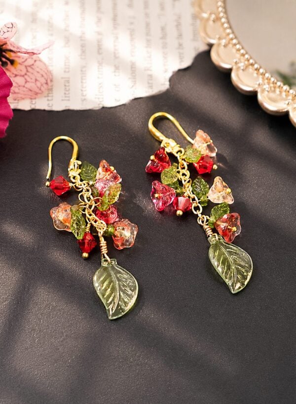 Red and Shades of Green — handmade one-of-a-kind jewelry by The Kingwood Collection