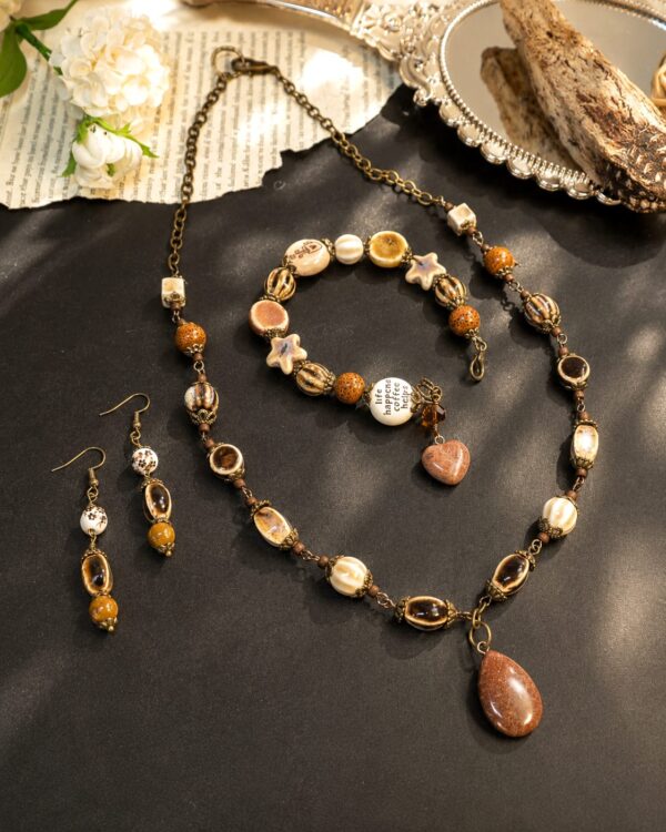 Hot Mocha Latte — handmade one-of-a-kind jewelry by The Kingwood Collection