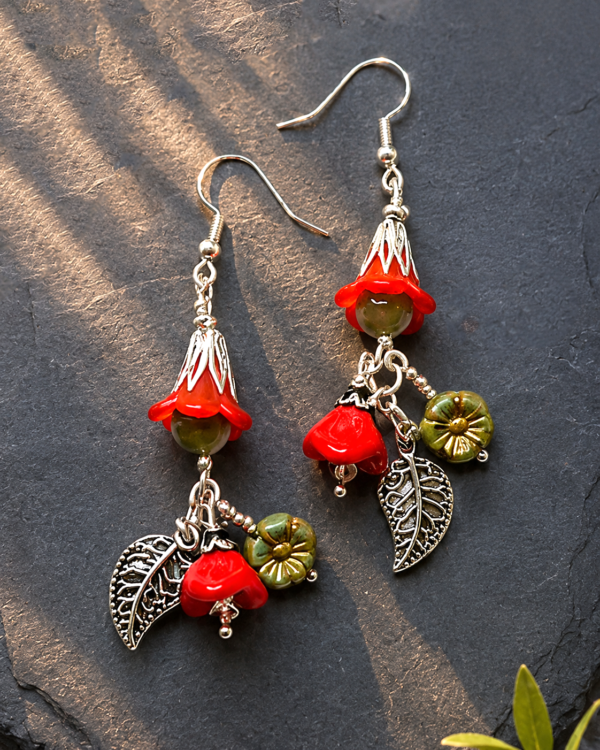 Rosewood and Moss Earrings
