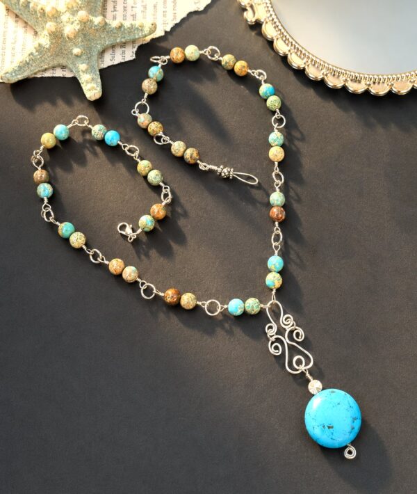 Navajo Sand and Sky Necklace