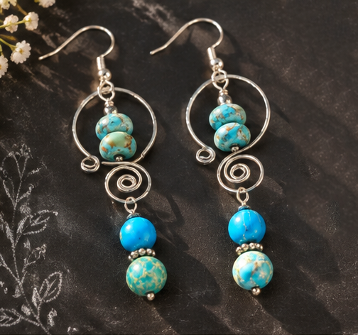 Navajo Sand and Sky Earrings