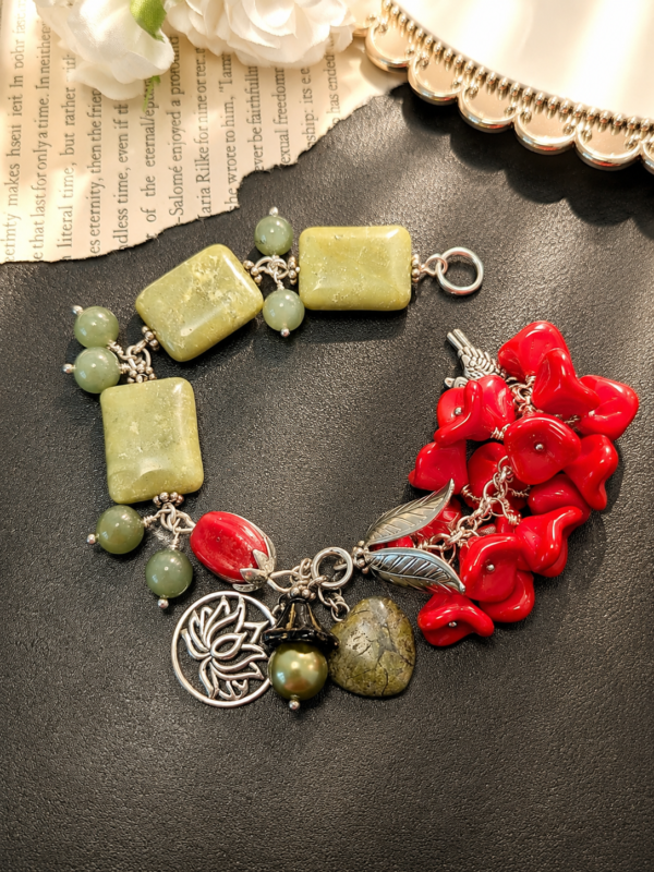 Rosewood and Moss Bracelet