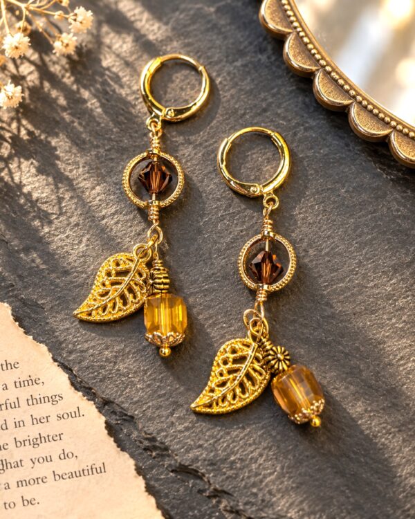 Golden Oak Tree Earrings