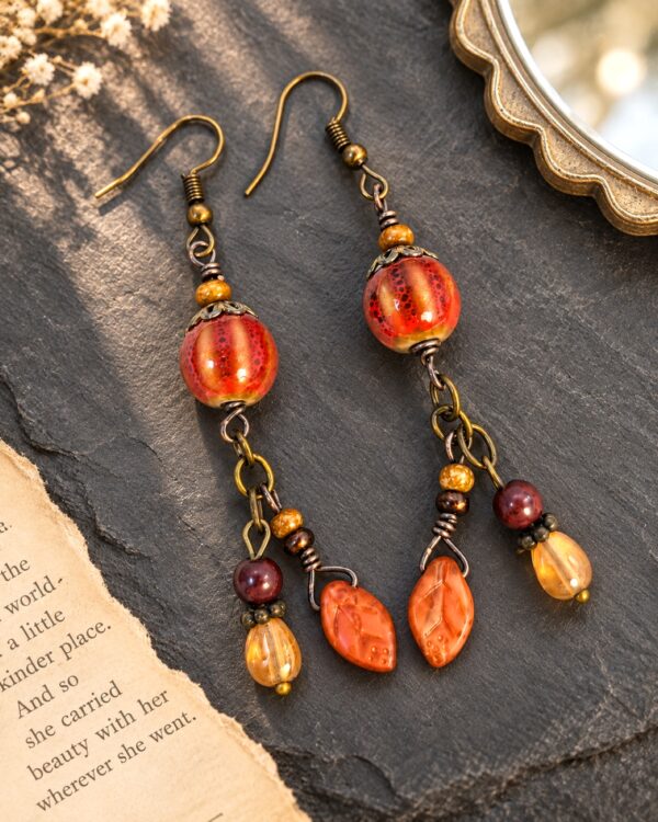 Cats and the Harvest Moon Earrings