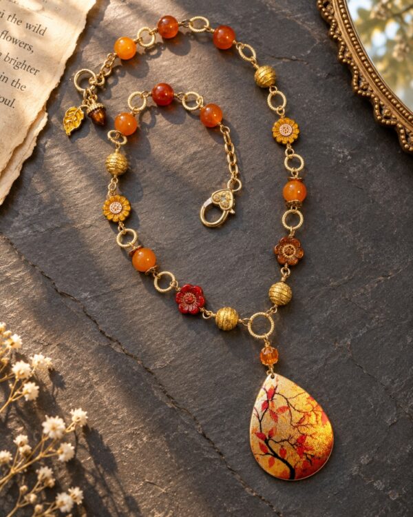 Autumn Acorns Necklace