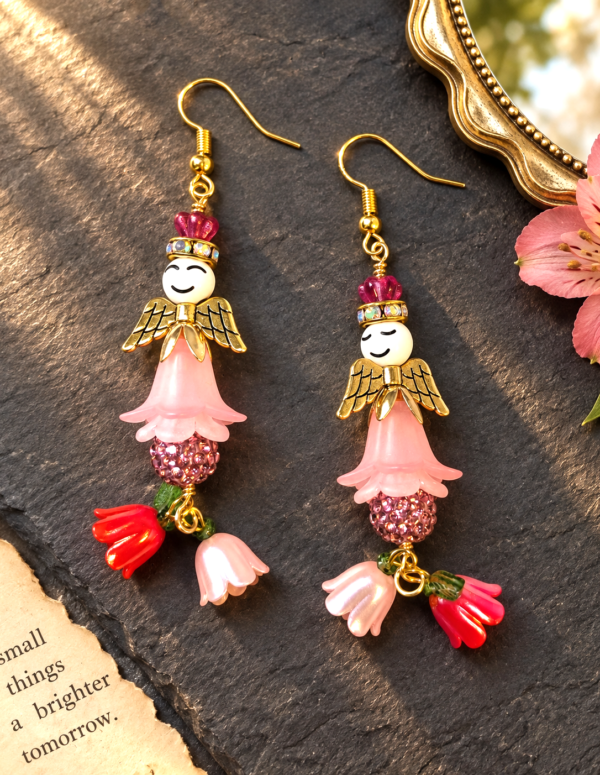 Pink Tulip Fairies Earrings